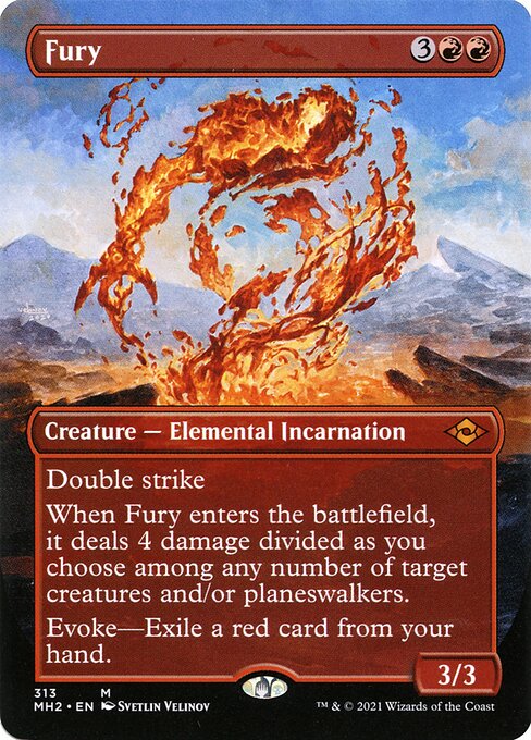 Fury (313) - BORDERLESS - FULL ART (Foil) - Modern Horizons 2 - Game On