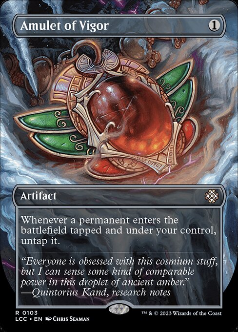 Amulet of Vigor (103) - BORDERLESS (Foil) - The Lost Caverns of Ixalan Commander - Game On