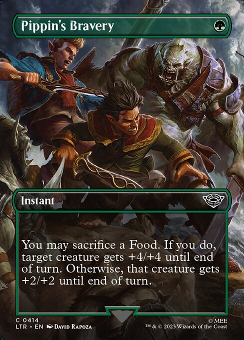 Pippin's Bravery (414) - BORDERLESS - FULL ART (Foil) - The Lord of the Rings: Tales of Middle-earth - Game On