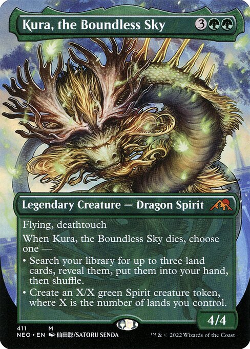 Kura, the Boundless Sky (411) - BORDERLESS - FULL ART - Kamigawa: Neon Dynasty - Game On