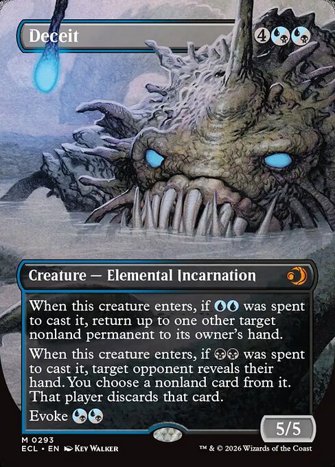 Deceit (293) - BORDERLESS - FULL ART (Foil) - Lorwyn Eclipsed - Game On