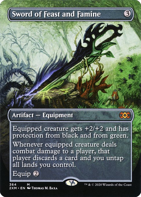 Sword of Feast and Famine (364) - BORDERLESS - FULL ART - Double Masters - Game On