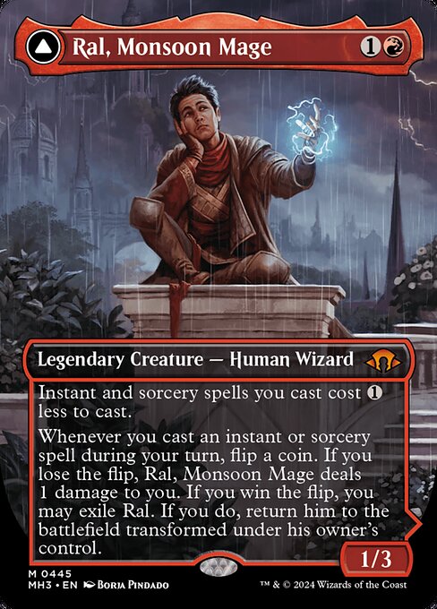 Ral, Monsoon Mage // Ral, Leyline Prodigy (445) - BORDERLESS - FULL ART - Modern Horizons 3 - Game On