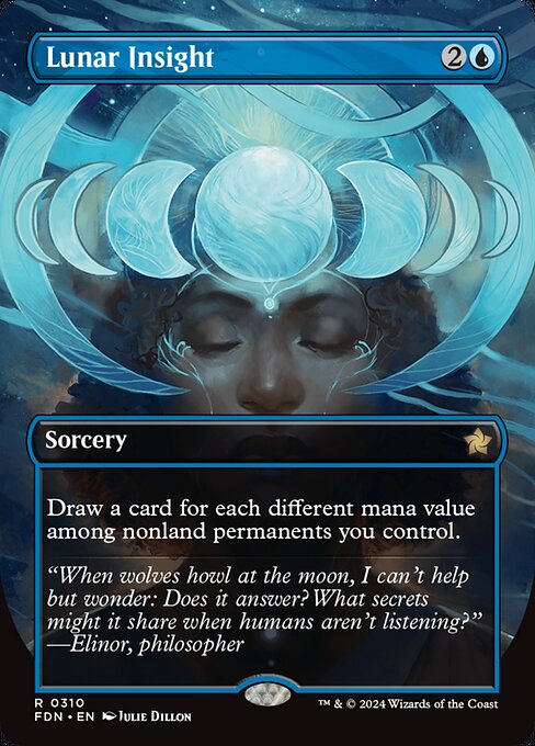 Lunar Insight (310) - BORDERLESS - FULL ART (Foil) - Foundations - Game On