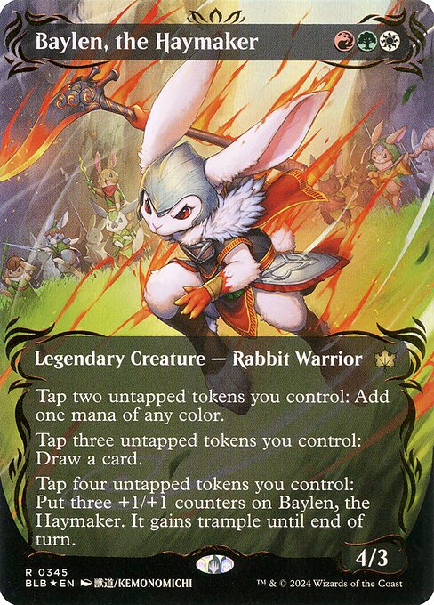 Baylen, the Haymaker (345) - BORDERLESS - FULL ART (Foil) - Bloomburrow - Game On