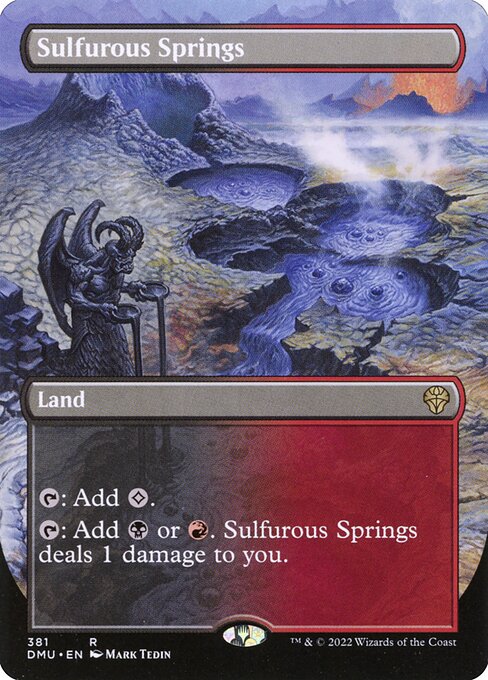 Sulfurous Springs (381) - BORDERLESS - FULL ART (Foil) - Dominaria United - Game On