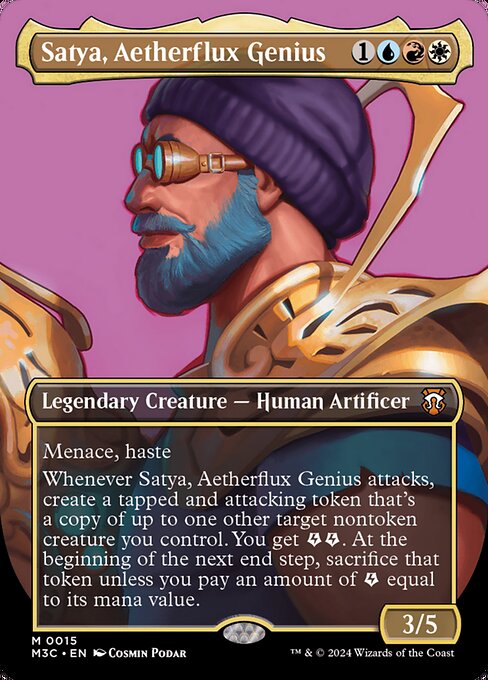 Satya, Aetherflux Genius (15) - BORDERLESS - FULL ART - Modern Horizons 3 Commander - Game On