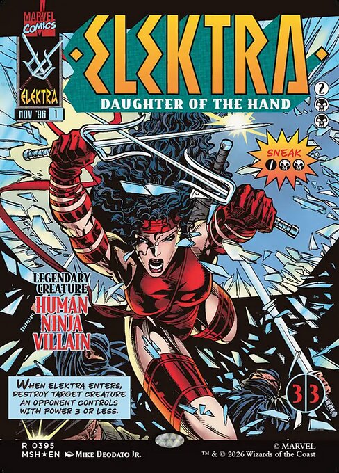 Elektra, Daughter of the Hand (395) - BORDERLESS (Foil) - Marvel Super Heroes - Game On