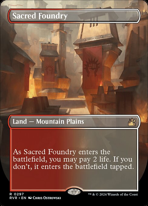 Sacred Foundry (297) - BORDERLESS - FULL ART - Ravnica Remastered - Game On