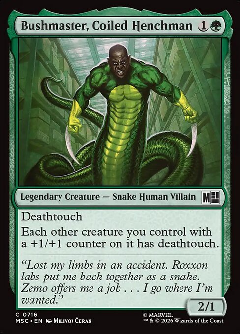 Bushmaster, Coiled Henchman (716) (Foil) - Marvel Super Heroes Commander - Game On