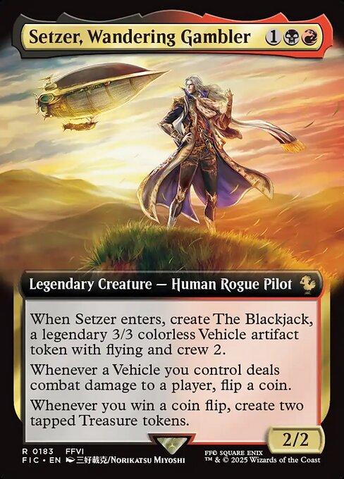Setzer, Wandering Gambler (183) - EXTENDED ART (Foil) - Final Fantasy Commander - Game On