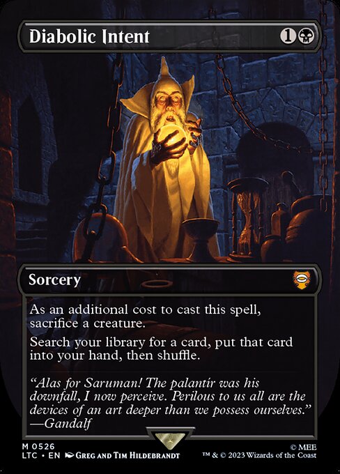 Diabolic Intent (526) - BORDERLESS - FULL ART (Foil) - Tales of Middle-earth Commander - Game On