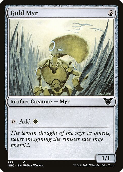Gold Myr (153) - Neon Dynasty Commander - Game On