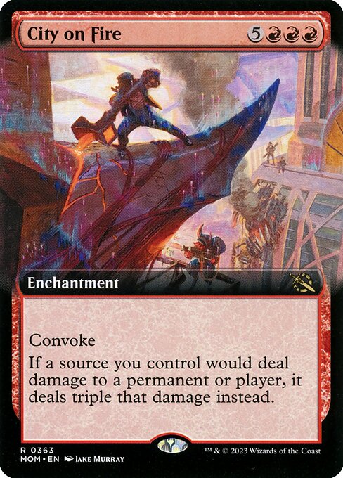 City on Fire (363) - EXTENDED ART (Foil) - March of the Machine - Game On