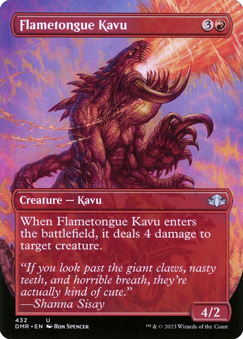 Flametongue Kavu (432) - BORDERLESS - FULL ART - Dominaria Remastered - Game On