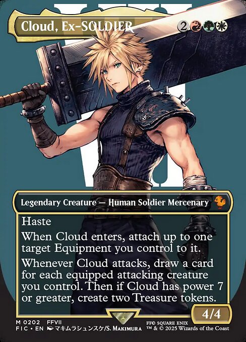 Cloud, Ex-SOLDIER (202) - BORDERLESS - FULL ART - Final Fantasy Commander - Game On