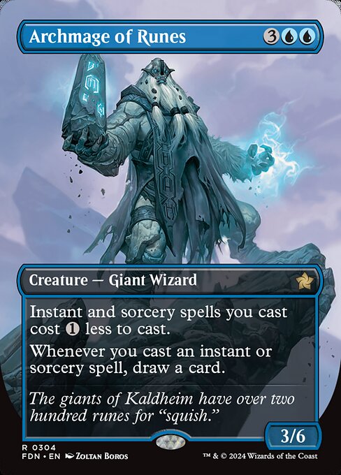 Archmage of Runes (304) - BORDERLESS - FULL ART (Foil) - Foundations - Game On