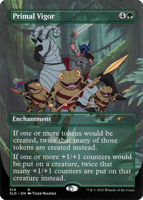 Primal Vigor (314) - BORDERLESS - FULL ART (Foil) - Secret Lair Drop - Game On