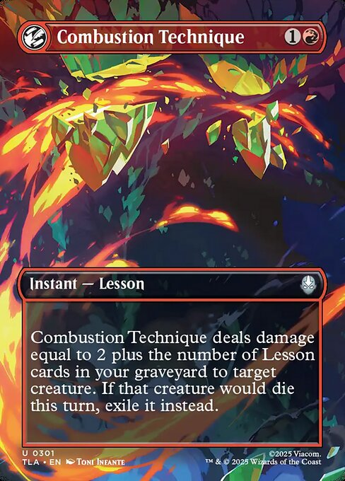 Combustion Technique (301) - BORDERLESS - FULL ART - Avatar: The Last Airbender - Game On