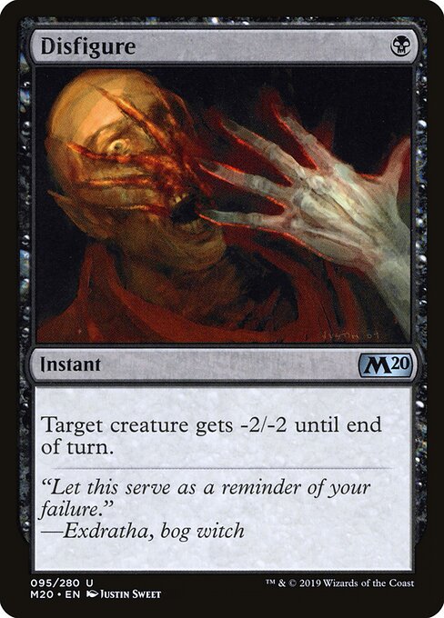 Disfigure (95) (Foil) - Core Set 2020 - Game On