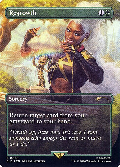 Regrowth (866) - BORDERLESS - FULL ART (Foil) - Secret Lair Drop - Game On
