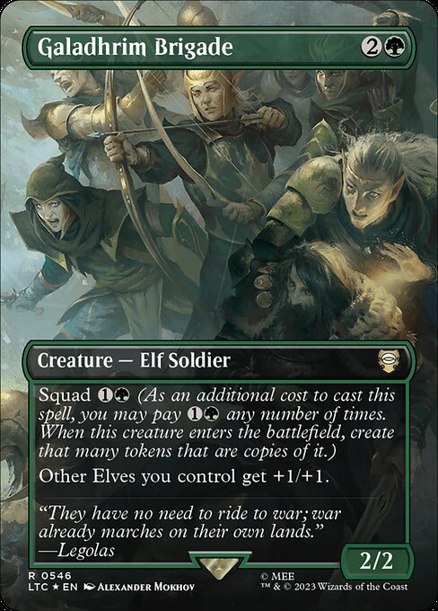 Galadhrim Brigade (546) - BORDERLESS - FULL ART (Foil) - Tales of Middle-earth Commander - Game On