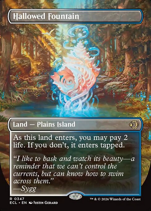 Hallowed Fountain // Hallowed Fountain (347) - BORDERLESS - FULL ART (Foil) - Lorwyn Eclipsed - Game On
