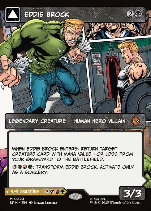 Eddie Brock // Venom, Lethal Protector (224) - BORDERLESS - FULL ART (Foil) - Marvel's Spider-Man - Game On