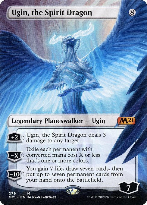 Ugin, the Spirit Dragon (279) - BORDERLESS - FULL ART (Foil) - Core Set 2021 - Game On