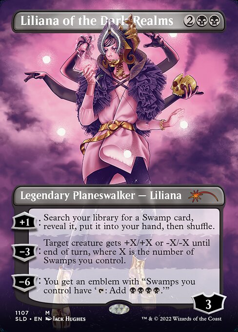 Liliana of the Dark Realms (1107) - BORDERLESS - FULL ART (Foil) - Secret Lair Drop - Game On