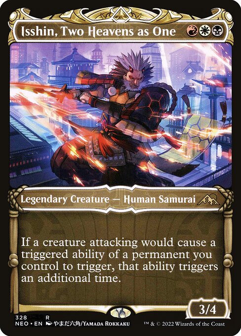 Isshin, Two Heavens as One (328) - SHOWCASE (Foil) - Kamigawa: Neon Dynasty - Game On