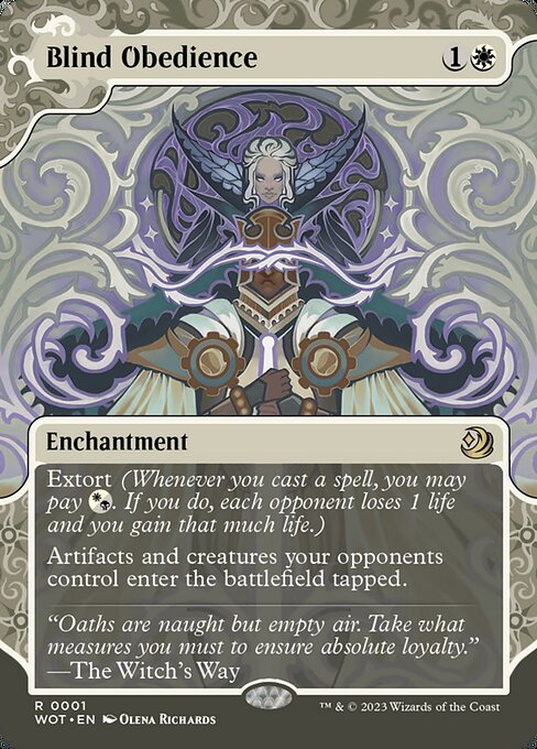 Blind Obedience (1) - BORDERLESS (Foil) - Wilds of Eldraine: Enchanting Tales - Game On