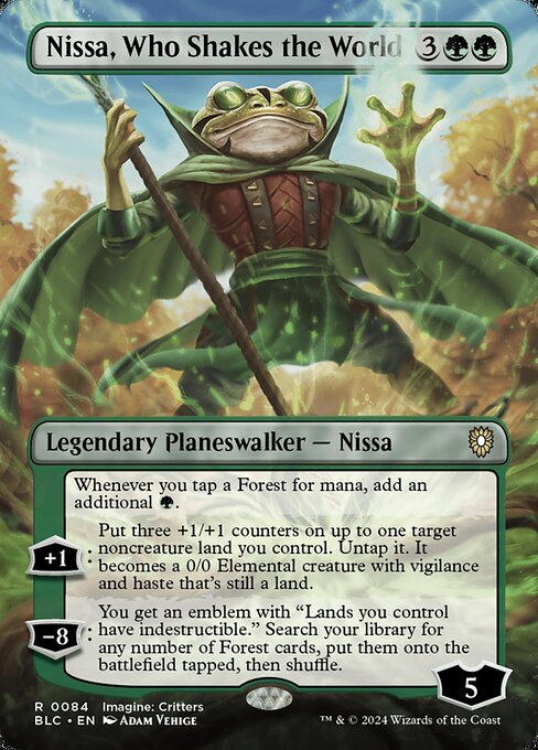 Nissa, Who Shakes the World (84) - BORDERLESS - Bloomburrow Commander - Game On