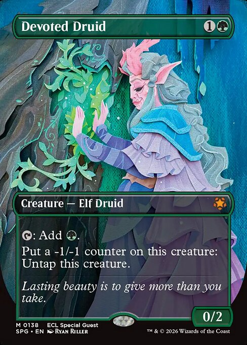 Devoted Druid (138) - BORDERLESS - FULL ART - Special Guests - Game On