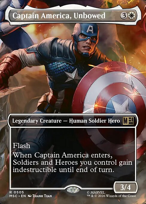 Captain America, Unbowed (505) - BORDERLESS - Marvel Super Heroes Commander - Game On
