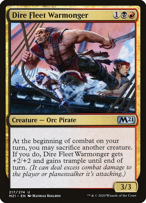 Dire Fleet Warmonger (217) (Foil) - Core Set 2021 - Game On