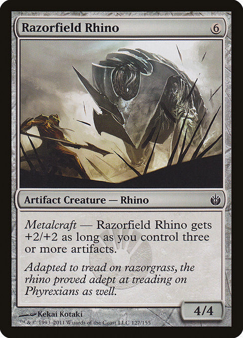 Razorfield Rhino (127) (Foil) - Mirrodin Besieged - Game On