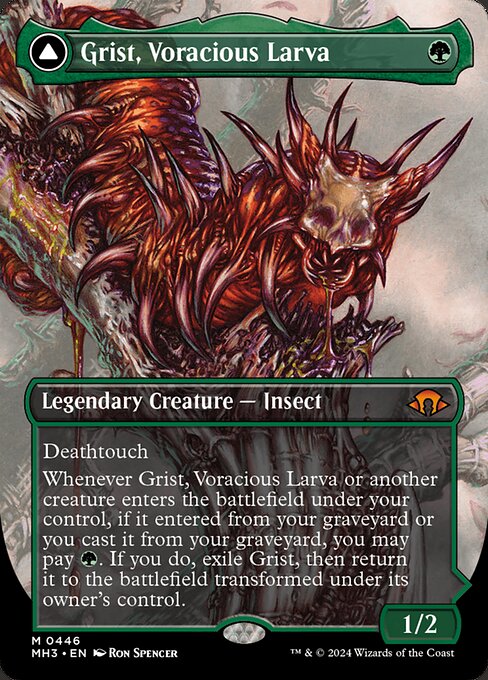 Grist, Voracious Larva // Grist, the Plague Swarm (446) - BORDERLESS - FULL ART - Modern Horizons 3 - Game On