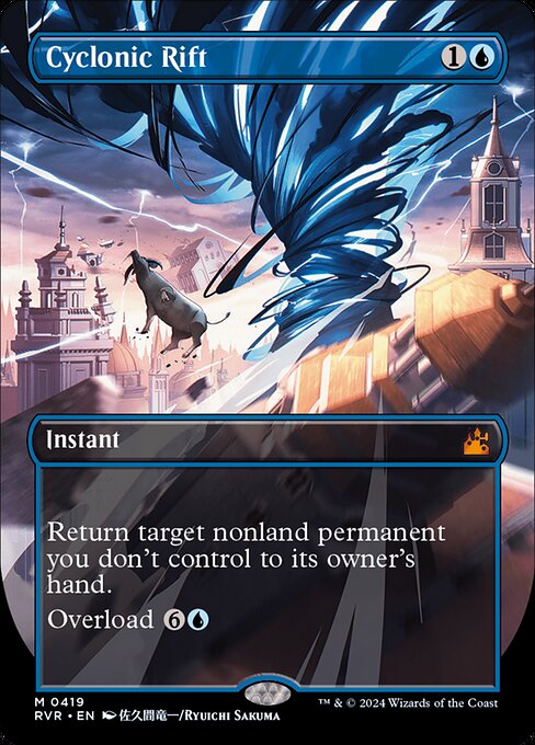 Cyclonic Rift (419) - BORDERLESS - FULL ART (Foil) - Ravnica Remastered - Game On