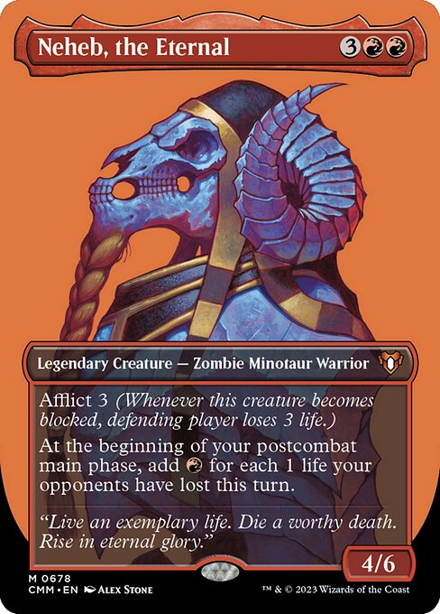 Neheb, the Eternal (678) - BORDERLESS - FULL ART (Foil) - Commander Masters - Game On