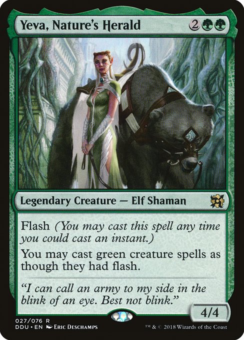 Yeva, Nature's Herald (27) - Duel Decks: Elves vs. Inventors - Game On