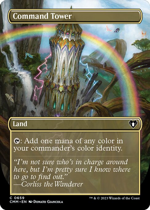 Command Tower (659) - BORDERLESS - FULL ART (Foil) - Commander Masters - Game On