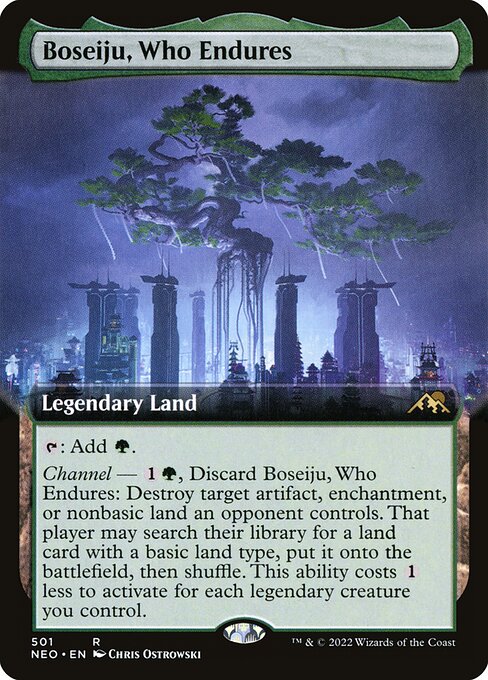 Boseiju, Who Endures (501) - EXTENDED ART (Foil) - Kamigawa: Neon Dynasty - Game On