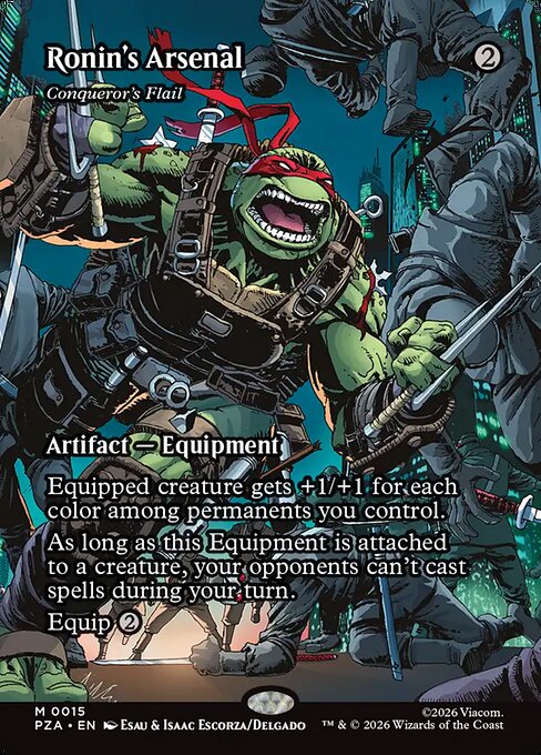 Conqueror's Flail (15) - BORDERLESS - FULL ART - Teenage Mutant Ninja Turtles Source Material - Game On