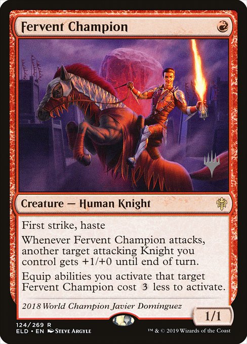 Fervent Champion (124p) (Foil) - Throne of Eldraine Promos - Game On