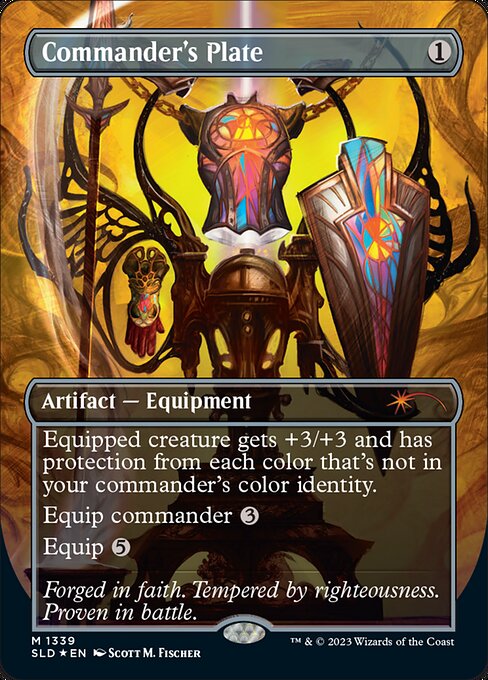 Commander's Plate (1339) - BORDERLESS - FULL ART (Foil) - Secret Lair Drop - Game On