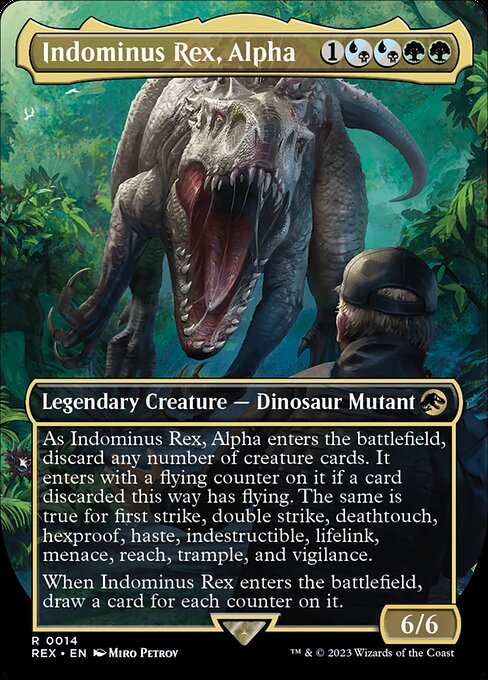 Indominus Rex, Alpha (14) - BORDERLESS - FULL ART (Foil) - Jurassic World Collection - Game On