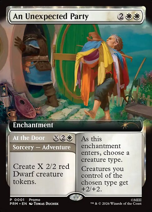 An Unexpected Party // At the Door (14) - EXTENDED ART (Foil) - Wizards Play Network 2026 - Game On