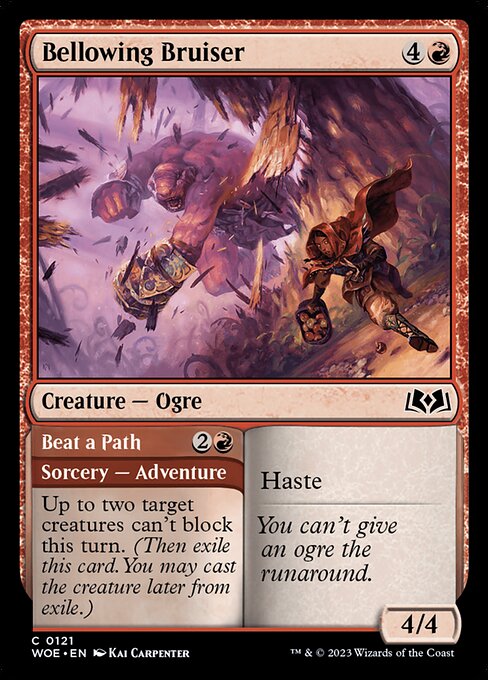 Bellowing Bruiser // Beat a Path (121) (Foil) - Wilds of Eldraine - Game On