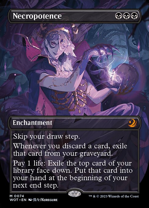 Necropotence (74) - BORDERLESS - FULL ART - Wilds of Eldraine: Enchanting Tales - Game On